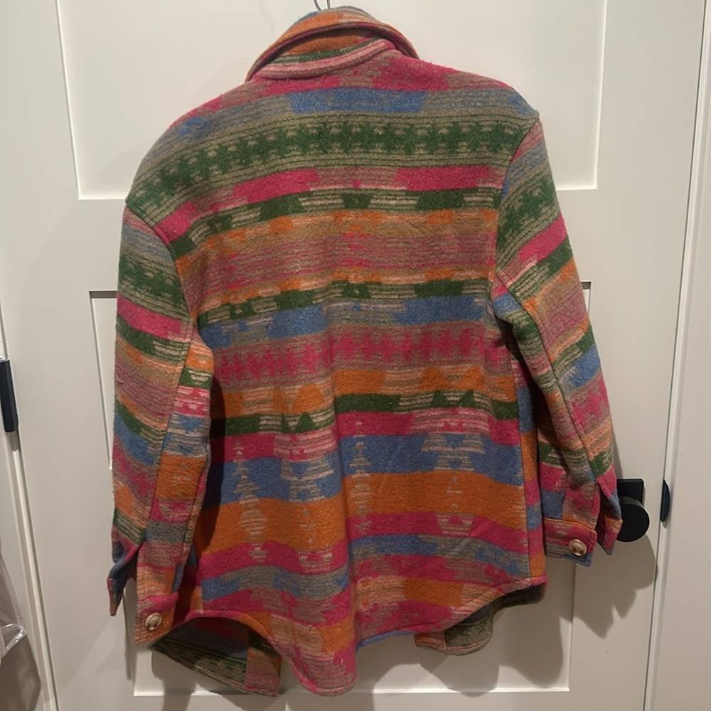 Multicolored Aztec print shacket S - Picture 3 of 5